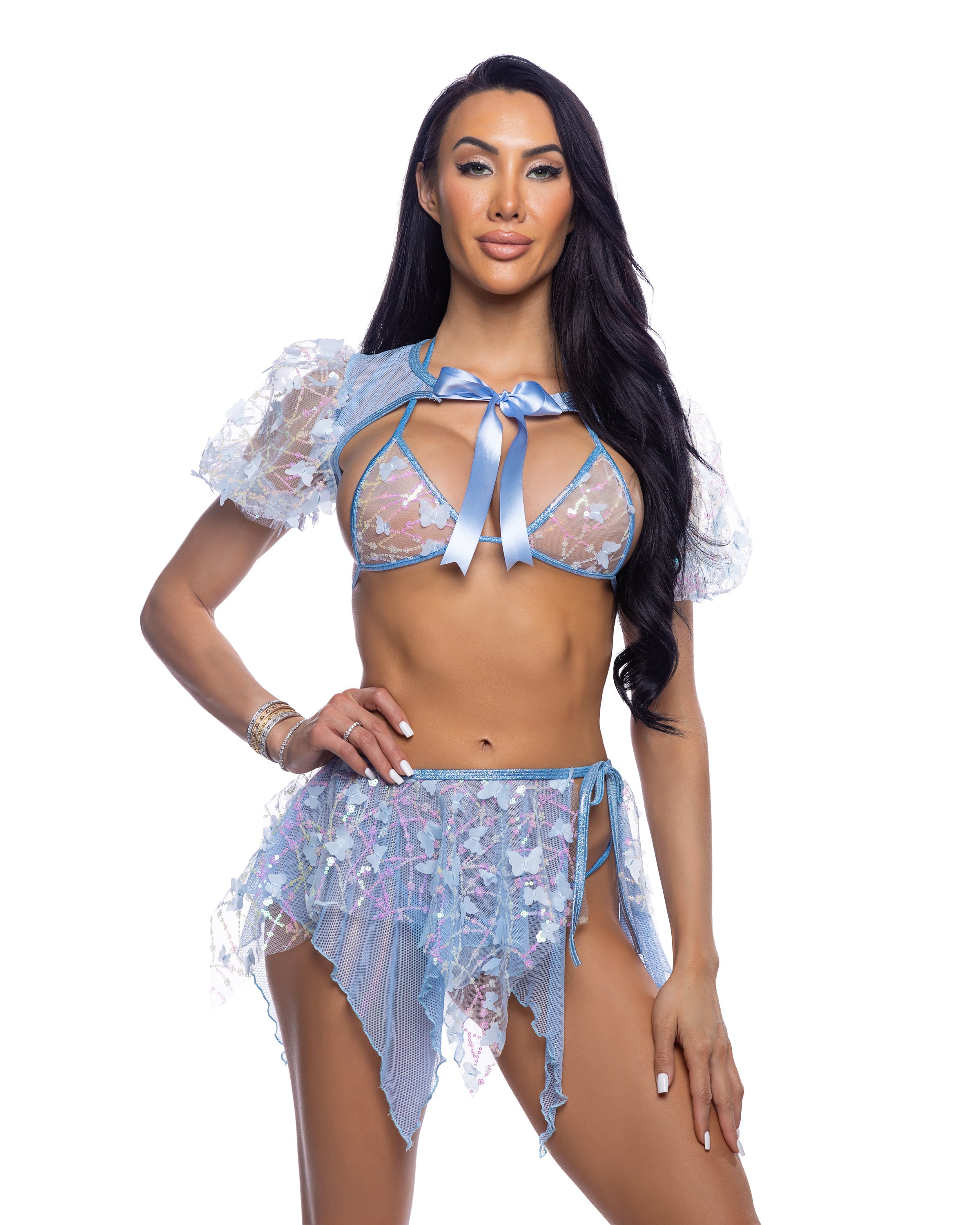 6715 - Butterfly & Sequin Triangle Top