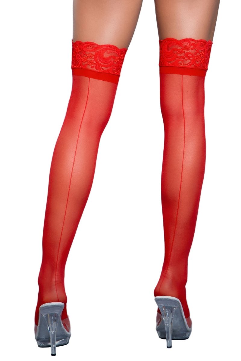 1912 Keep A Secret Thigh Highs Red