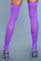 1932 Opaque Nylon Thigh Highs Purple
