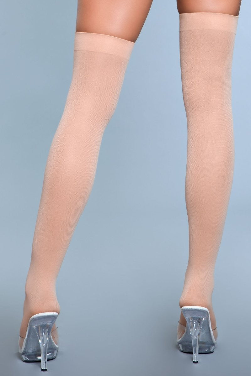 1932 Opaque Nylon Thigh Highs Nude