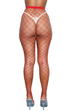 2304 Oversized Fishnet Pantyhose Red