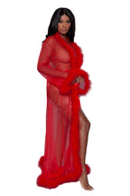 BW1650RD Marabou Robe Red