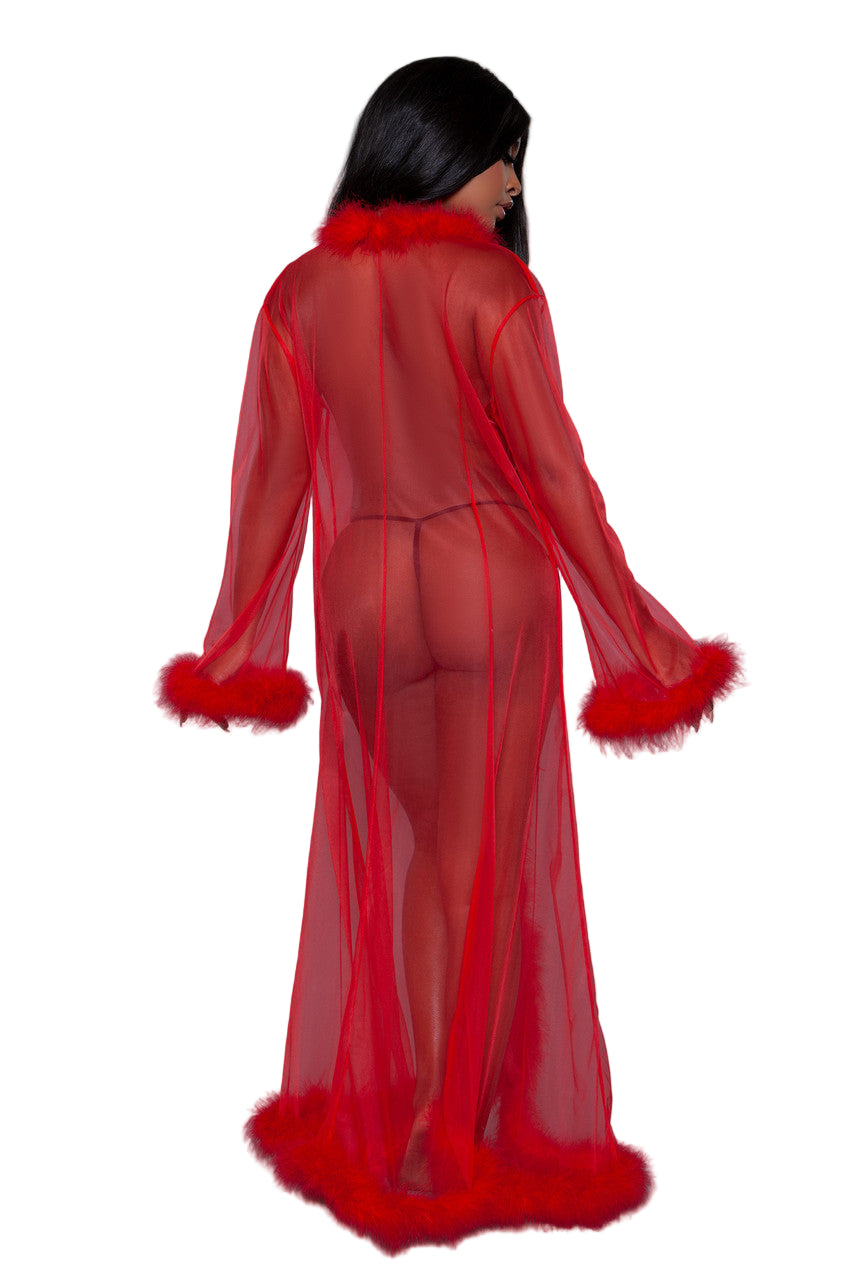 BW1650RD Marabou Robe Red