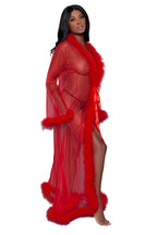 BW1650RD Marabou Robe Red