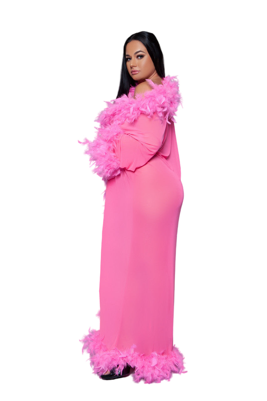 BW834NP Glamour Robe Neon Pink