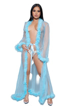 BW1650TUR Marabou Robe Turquoise