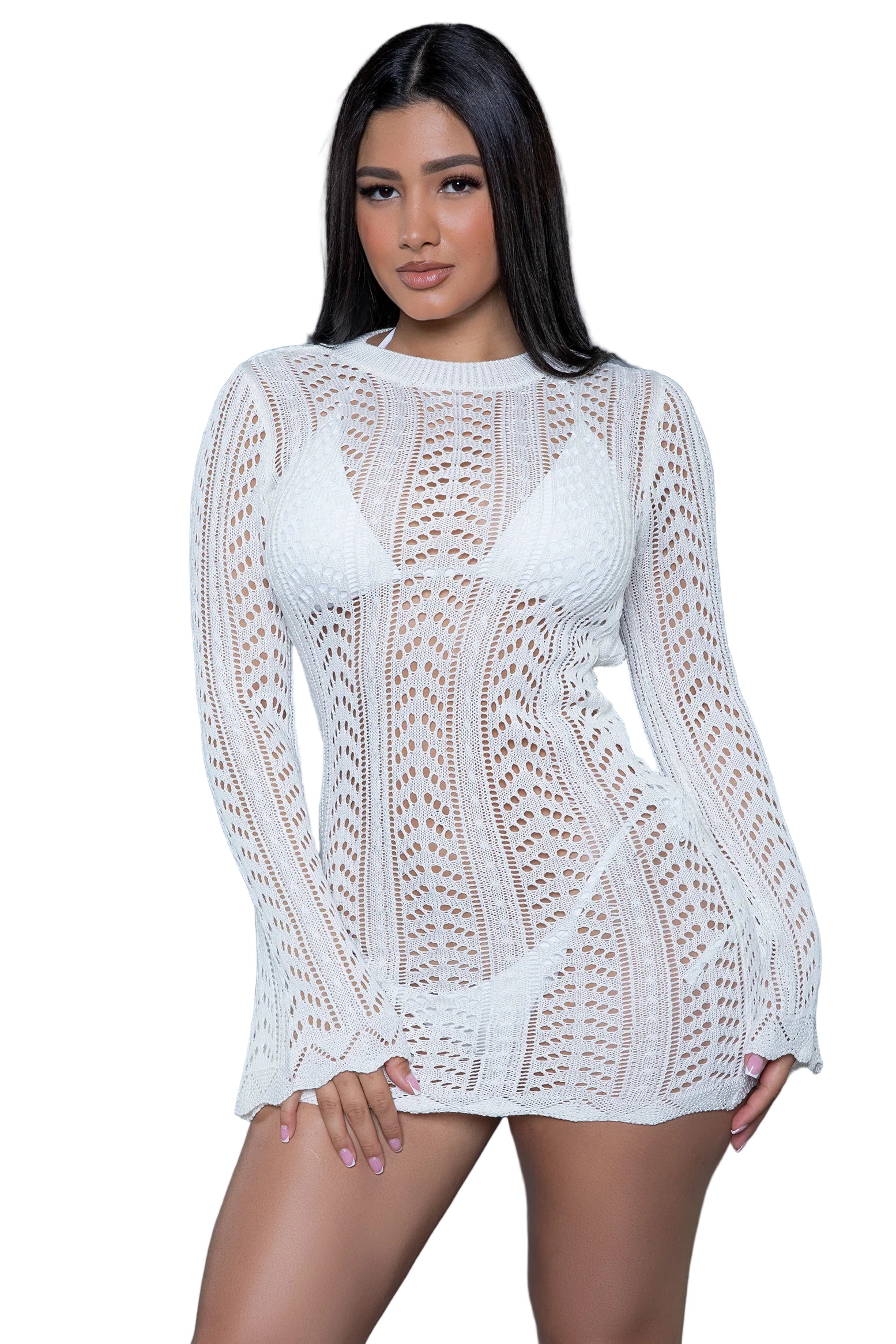 2409 Kinsley Crochet Mini Dress