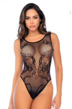 Snake Fishnet Rhinestone Bodysuit