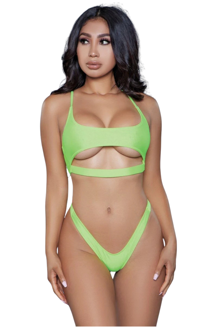 1975 Gianna 2 Piece Swimsuit Neon Yellow