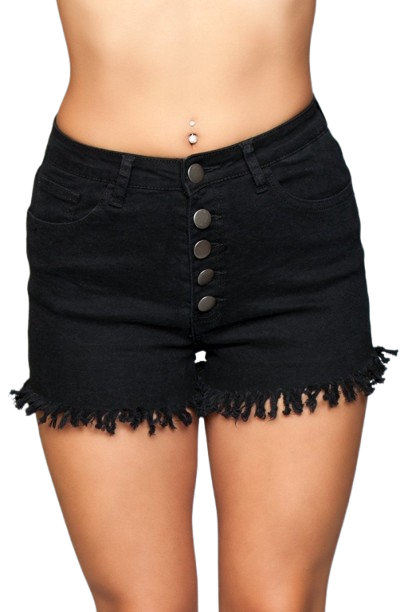 J9 Fringed Button Up Shorts