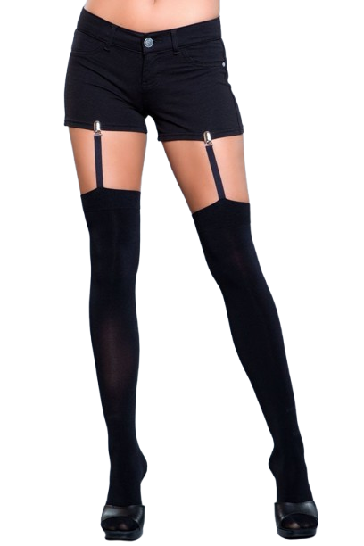 1928 Hanging On Clip Garter Thigh Highs