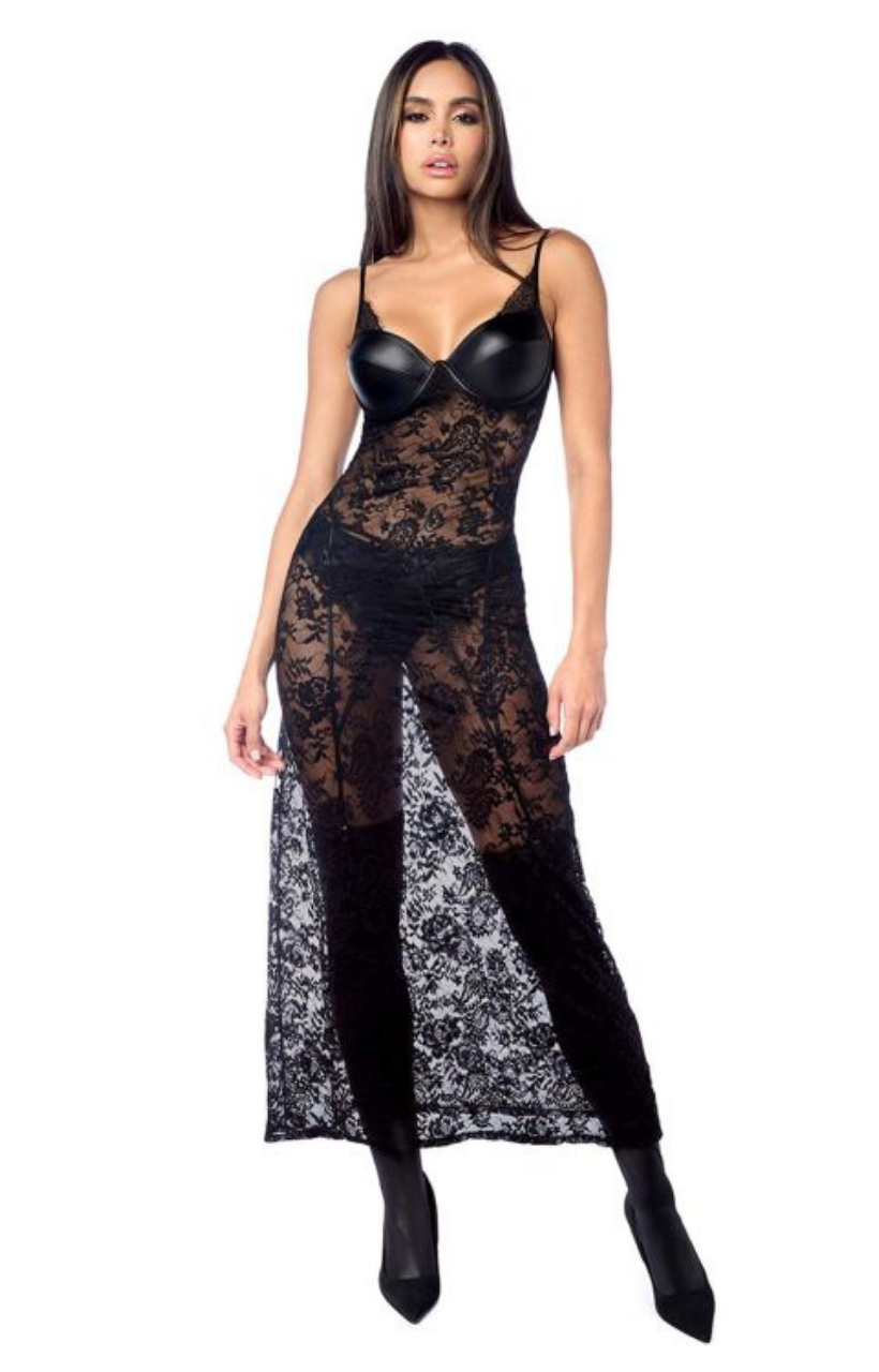 Long Gown with matching Panty Garter Belt