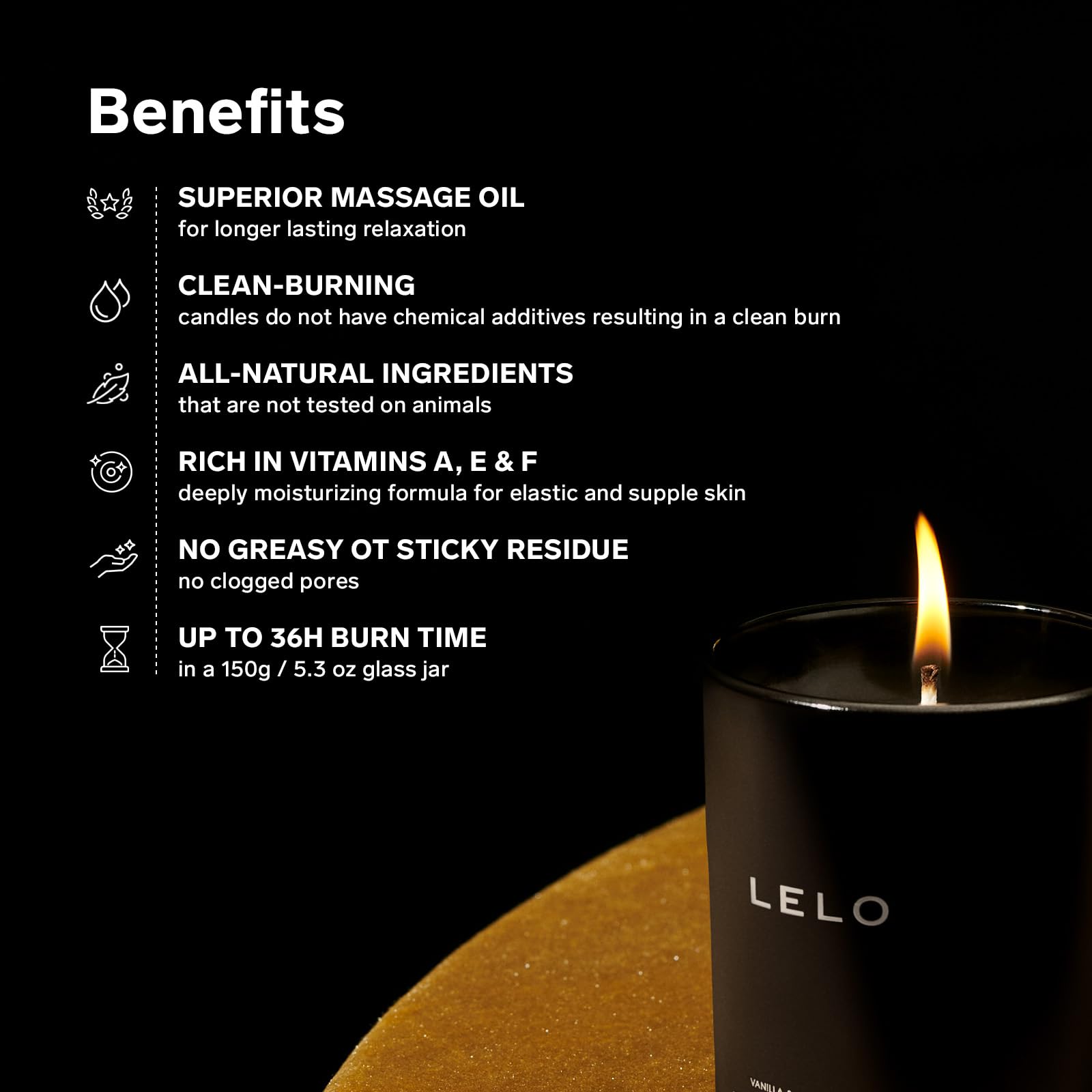 LELO Massage Candle - Vanilla & Crème De Cacao Scent