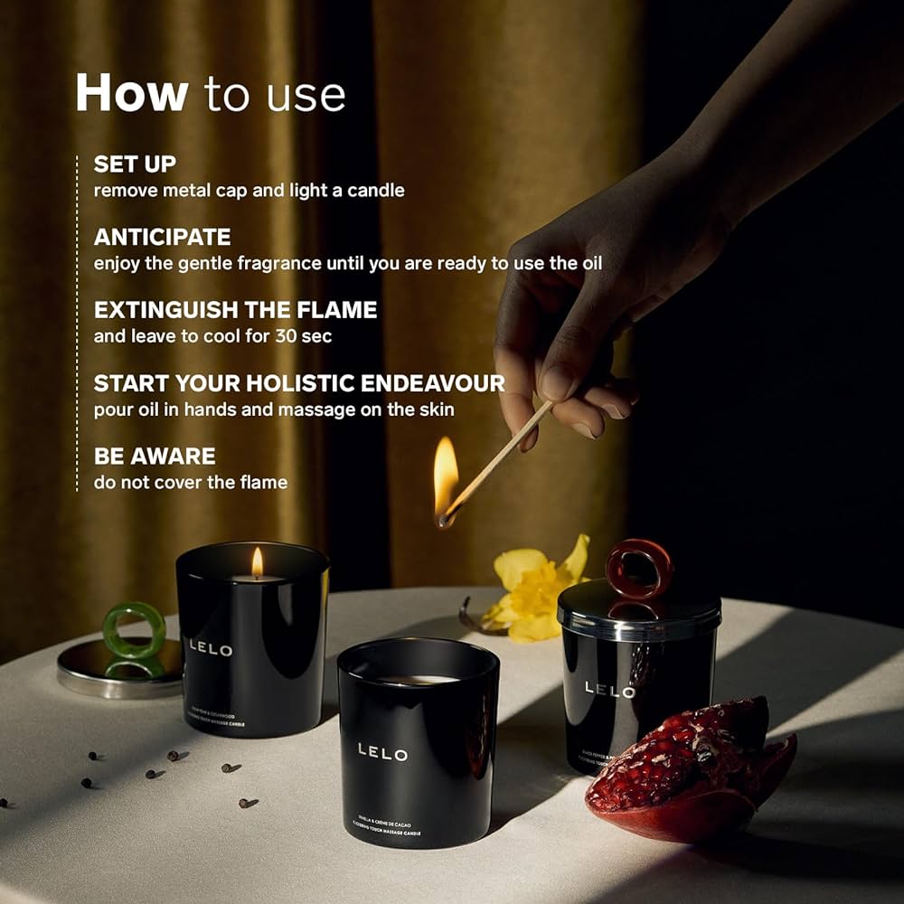 LELO Massage Candle - Black Pepper & Pomegranate Scent