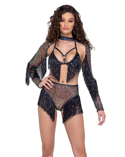 Sequin Fishnet Shrug