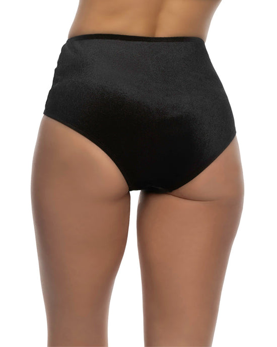 6628 - 1pc High Waist Cheeky Velvet Shorts