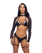 6651 - 2PC Bikini Set with Attached Garter Straps