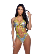 6655 - Metallic Foil Romper with Ring Detail
