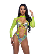 6655 - Metallic Foil Romper with Ring Detail