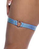 6659 - Shimmer Garter with Heart Shaped Hardware