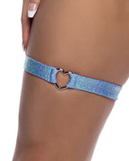 6659 - Shimmer Garter with Heart Shaped Hardware