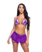 6667 - 2PC Sequin Bikini Set with Attached Garters