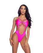6683 - Bedazzled Strappy Romper with Rhinestone Detail