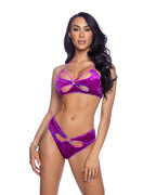 6689 - Crushed Velvet Flower Shaped Short Set