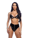 6695 - 2PC High-Waisted Vinyl Short Set