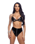 6695 - 2PC High-Waisted Vinyl Short Set
