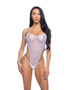 6704 - Holographic Fishnet High Cut Romper