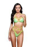 2PC Sequin Strappy Ring Bikini Set