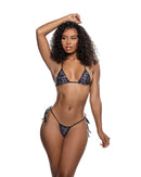 2PC Print Spandex Tie-Side Bikini Set
