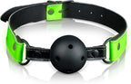 Leather Breathable Ball Gag Neon Green