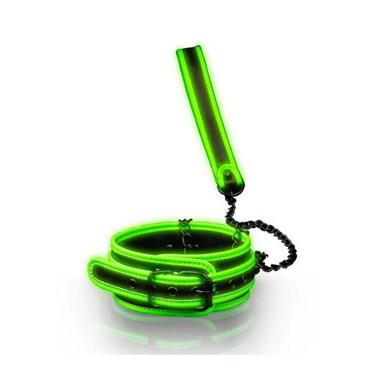 Dark Collar and Leash Set Neon Green