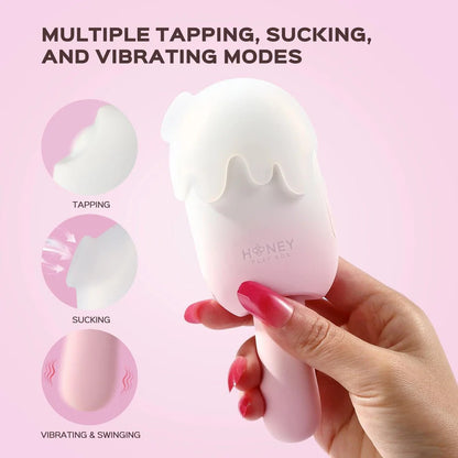 Sucking Tapping & Vibrating Cream Pop Stimulator