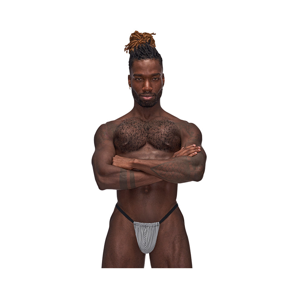Male Power Sexagon Posing Strap Gray O/S