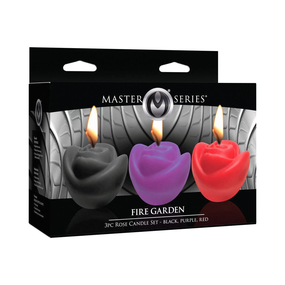 3-Piece Rose Candle Set