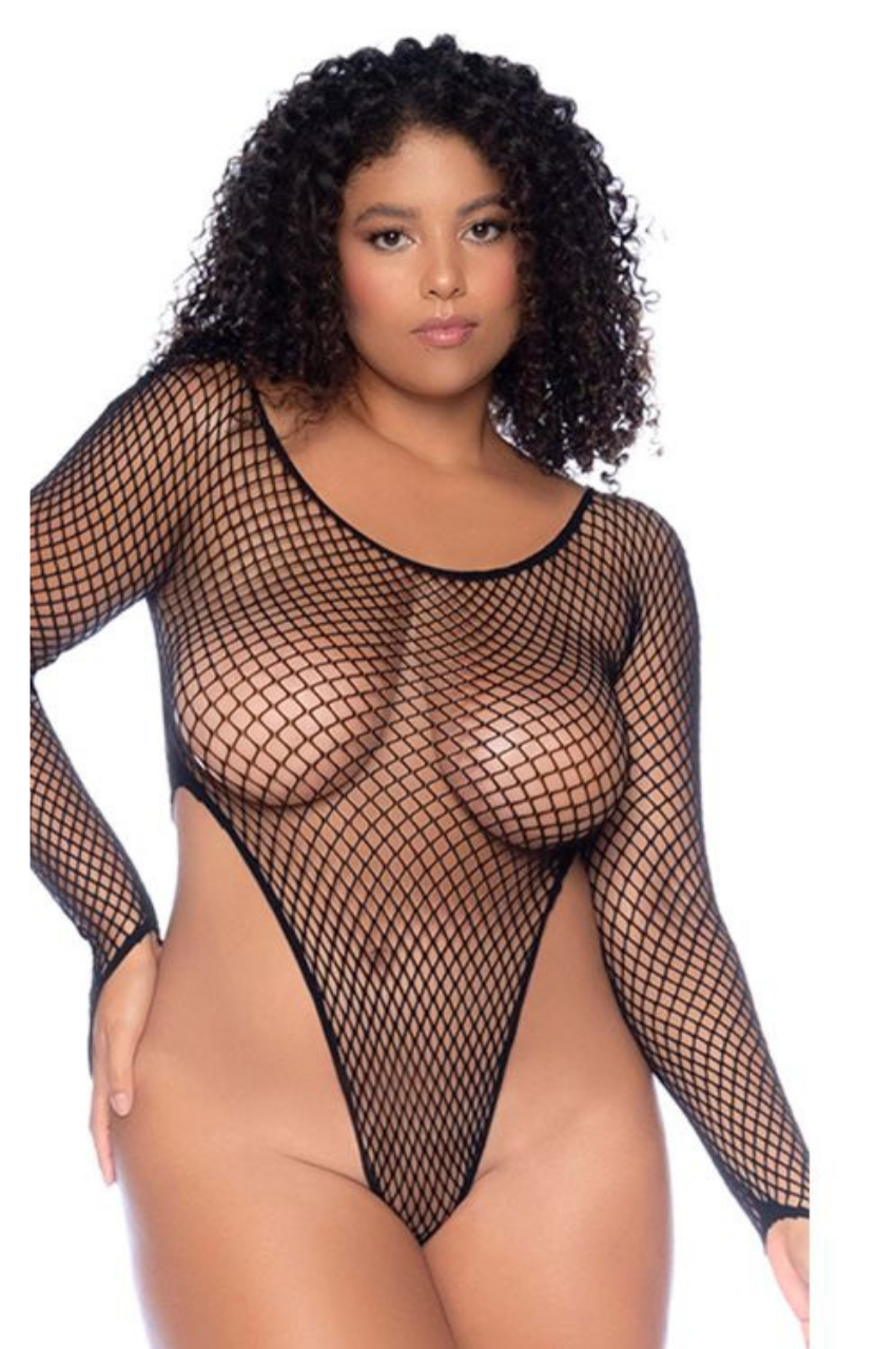 Long Sleeve Fishnet Bodysuit