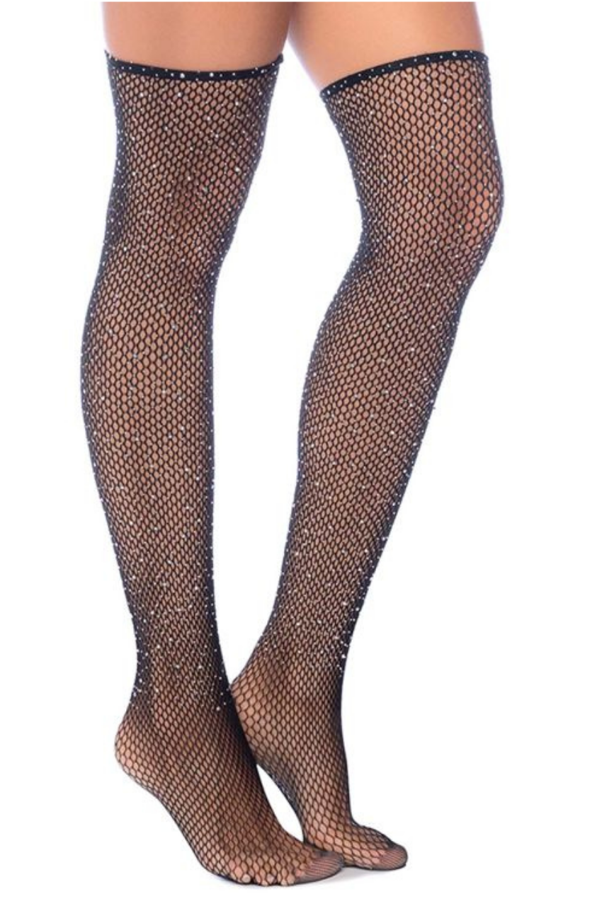 Diamond Fishnet Thigh High Stockings