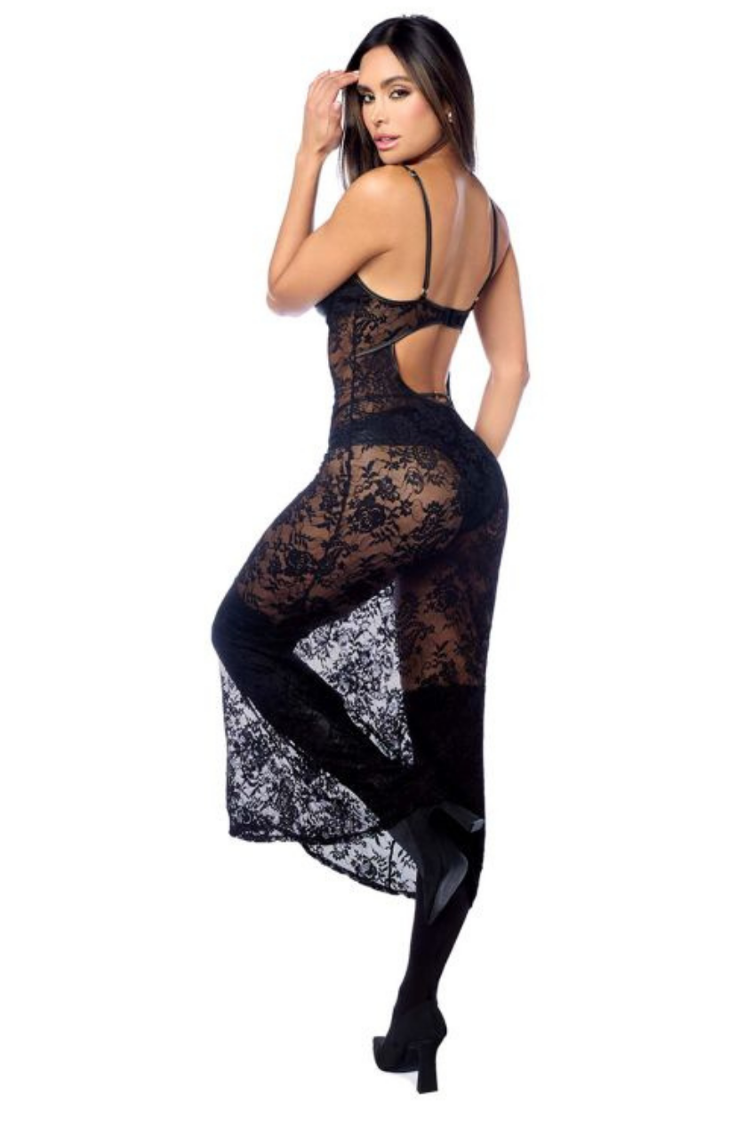 Long Gown with matching Panty Garter Belt