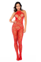 Heart Fishnet Bodystocking with Rhinestone Detail