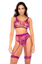 Floral Fishnet Two Piece Set