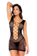 Cutout Fishnet Chemise