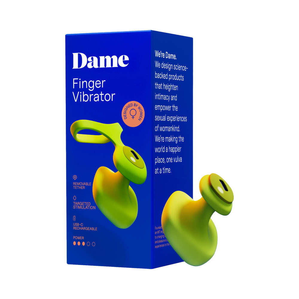 Dame Fin 2.0 Finger Vibrator Citrus