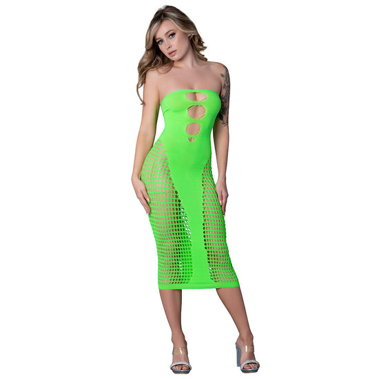 Magic Silk Seamless Gown Neon Lime O/S