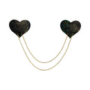 Pastease Chains: Black Shattered Disco Ball Heart with Gold Chains Pasties