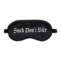 Ouch! Suck Don''t Bite Printed Mask Satin Black