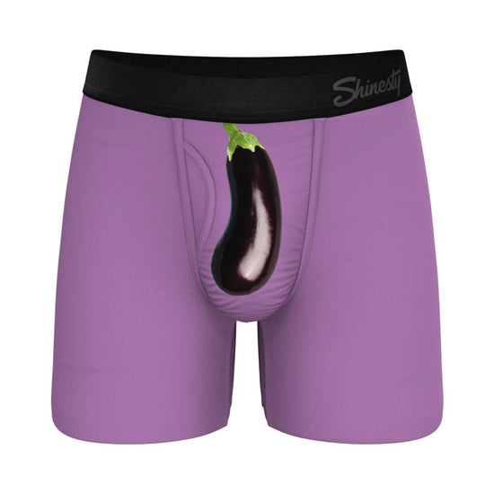Shinesty The Double Entendre Eggplant Ball Hammock Pouch Underwear with Fly 2XL