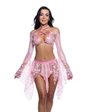 JR262 - Sequin Butterfly Top & Skirt Set